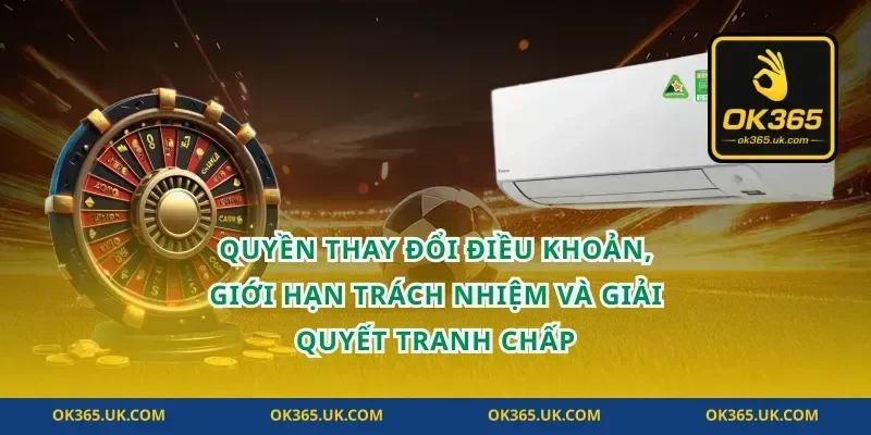 Quyền thay đổi điều khoản, giới hạn trách nhiệm và giải quyết tranh chấp
